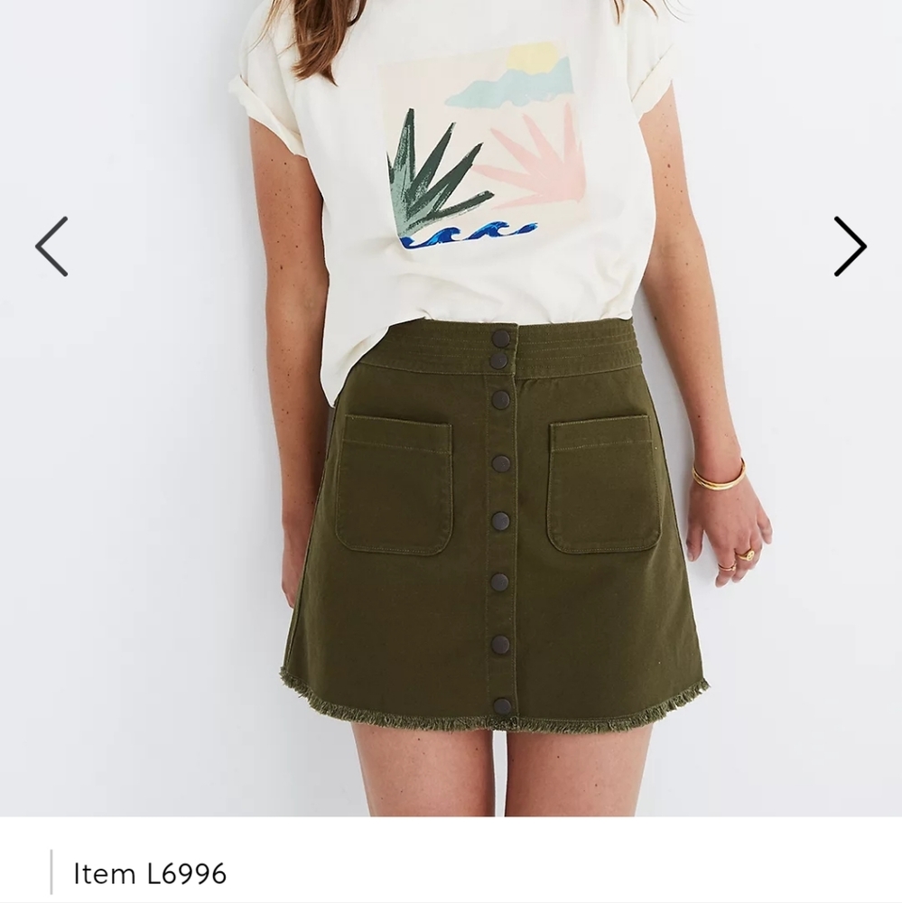 NWT Madewell Raw Hem A Line Mini Skirt